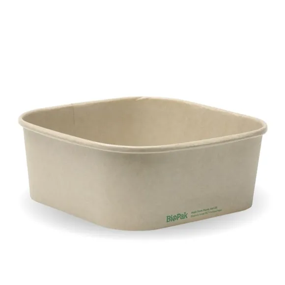 1,200ml Kraft BioBoard Square Takeaway Base