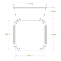 750ml Kraft BioBoard Square Takeaway Base