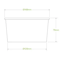 1,000ml Large White BioBowl