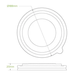 1,300ml PLA Kraft BioBowl Lid