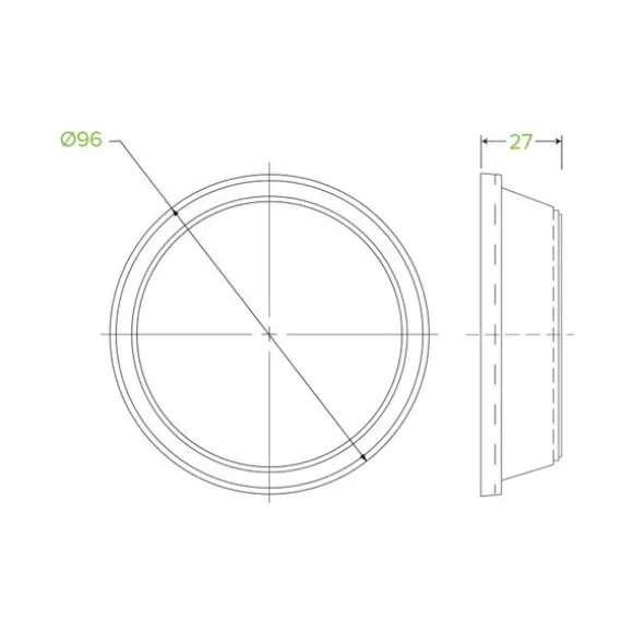 300-700ml Raised Flat No Hole Clear BioCup Lid