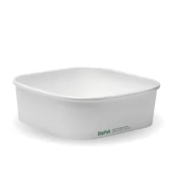 1,000ml White BioBoard Square Takeaway Base