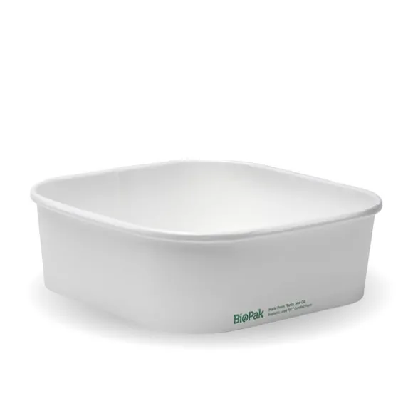 1,000ml White BioBoard Square Takeaway Base