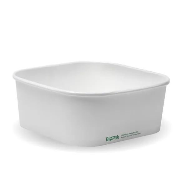 1,200ml White BioBoard Square Takeaway Base