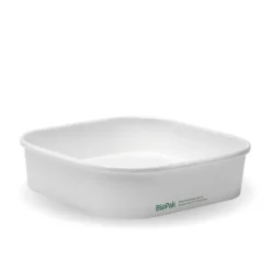 750ml White BioBoard Square Takeaway Base