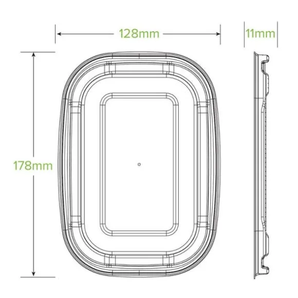 500-1,000ml White Plant Fibre Takeaway Lid