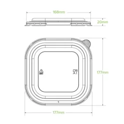750ml-1,400ml Clear RPET Square Takeaway Lid