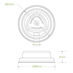 63mm / 4oz Natural Plant Fibre BioCup Lid