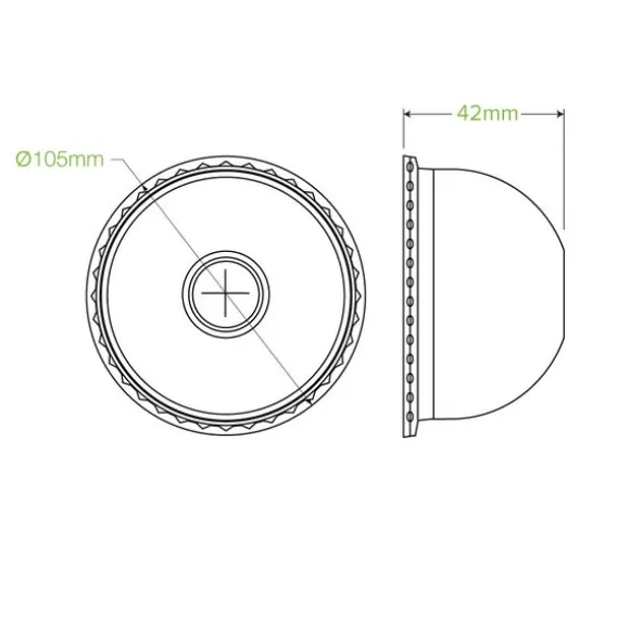 105mm Clear PET Dome Cold Paper BioCup Lid