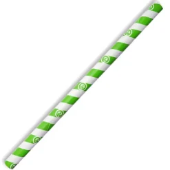10mm Jumbo Green Stripe BioStraw