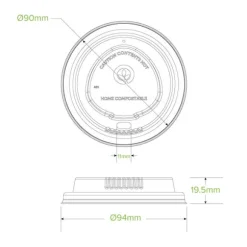 90mm Large Natural Plant Fibre BioCup Lid