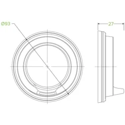 90mm Large White PS Sipper BioCup Lid