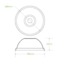 80mm Plant Fibre Dome Cold Paper BioCup Lid