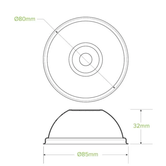 80mm Plant Fibre Dome Cold Paper BioCup Lid