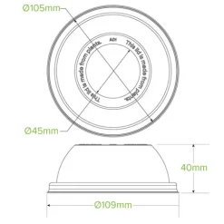 105mm Plant Fibre Wide Hole Dome Cold Paper BioCup Lid