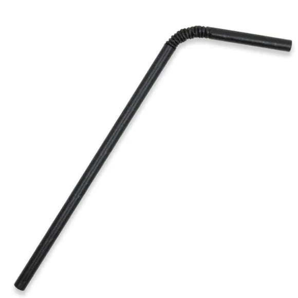 6mm Regular Black Bendy BioStraw