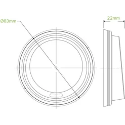 80mm Small Black PLA BioCup Lid
