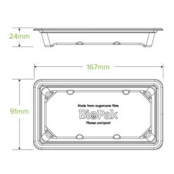 Small Plant Fibre Sushi Tray