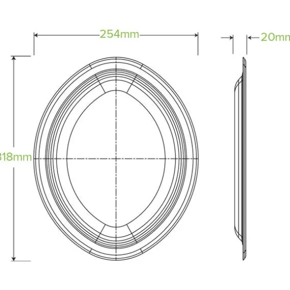 32x25cm / 12.5x10" Oval Plant Fibre Plate