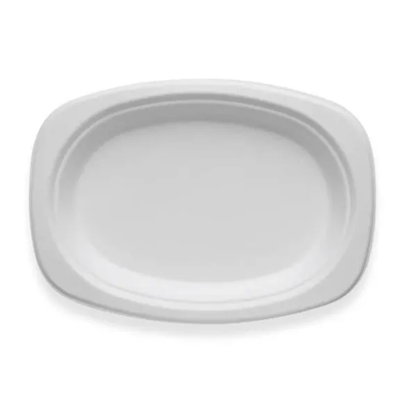 23x16cm/ 9.2x6.5" Rectangular Oval Plant Fibre Plate