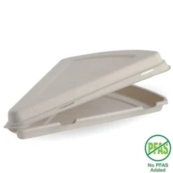 28x16x4cm / 9" Natural Plant Fibre Pizza Slice Clamshell