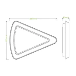 28x16x4cm / 9" Natural Plant Fibre Pizza Slice Clamshell