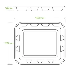 16x14x2cm / 6x5" Plant Fibre Produce Tray