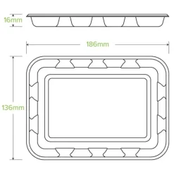 19x14x2cm / 7x5" Plant Fibre Produce Tray