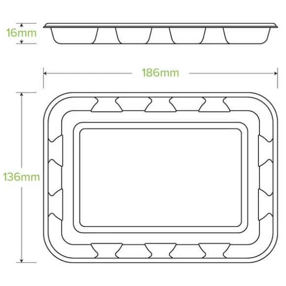 19x14x2cm / 7x5" Plant Fibre Produce Tray