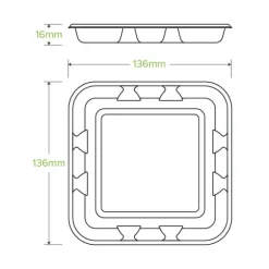 14x14x2cm / 5x5" Plant Fibre Produce Tray