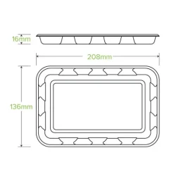 21x14x2cm / 8x5" Plant Fibre Produce Tray