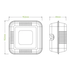 15x15x8cm / 6x6" White Plant Fibre Clamshell
