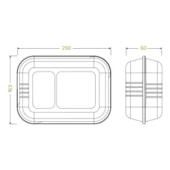 23x15x8cm / 9x6x3in 2-Compartment White Plant Fibre Clamshell