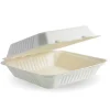23x23x8cm / 9x9x3in White Plant Fibre Clamshell