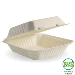 20x22x9cm / 7.8x8x3" Natural Plant Fibre Clamshell