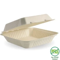 23x23x8cm / 9x9x3" Natural Plant Fibre Clamshell