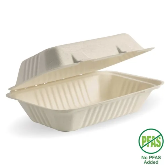 23x15x8cm / 9x6x3" Natural Plant Fibre Clamshell