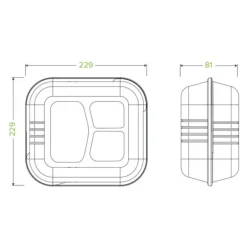23x23x8cm 3-Compartment White Plant Fibre Clamshell