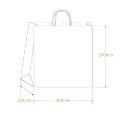 355x220x370mm Jumbo Twist Handle Kraft Paper Bags