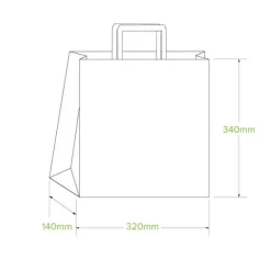 320x140x340mm Medium Flat Handle Kraft Paper Bags
