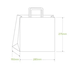 280x150x275mm Small Flat Handle Kraft Paper Bags